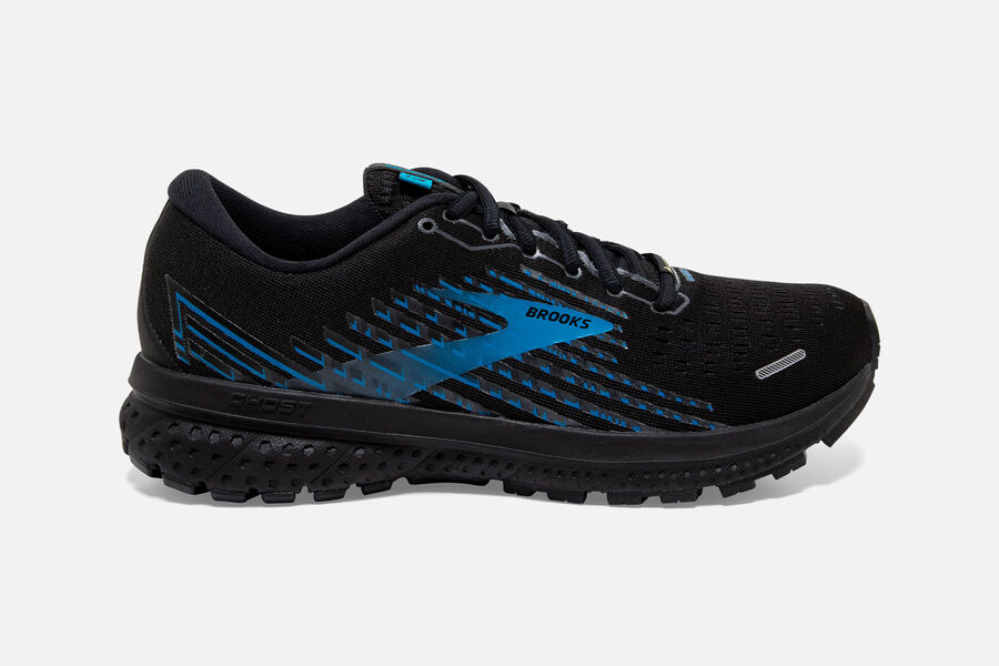 Brooks Israel Ghost 13 GTX Road Running Shoes Mens - Black/Blue - PZE-672381